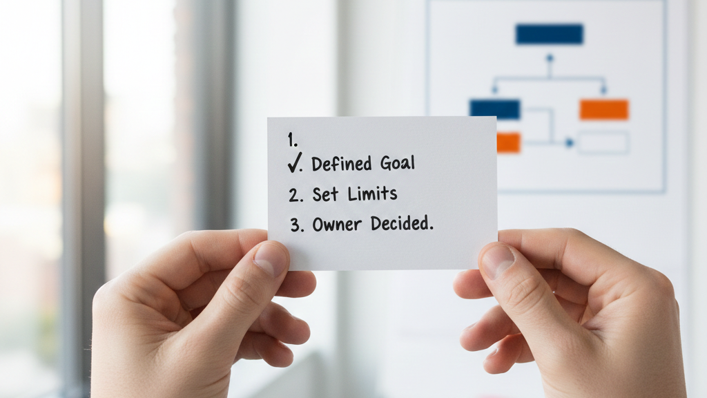 Briefing enxuto: como descrever objetivos e restrições sem travar o início