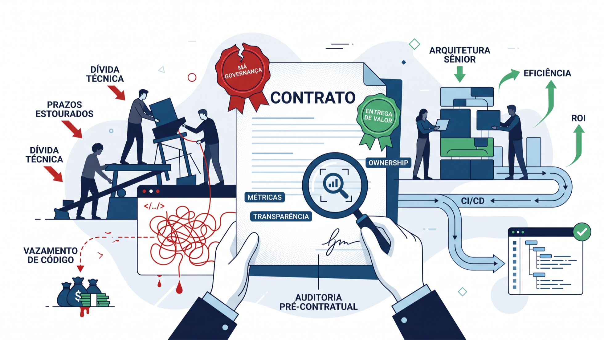 Como Avaliar uma Squad Externa Antes de Assinar o Contrato: Checklist Antilixo Tecnológico para CTOs e CEOs